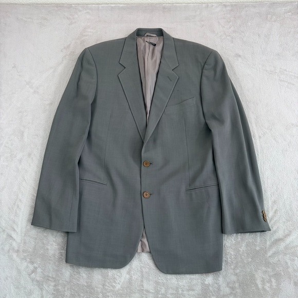 Vintage 80s GIORGIO ARMANI Blazer Sport Coat in Olive Men 42R Wool Made in Italy